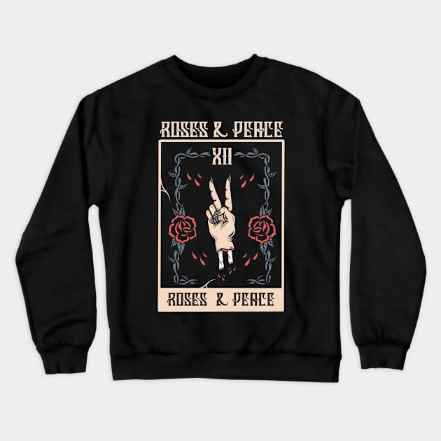 Rose and peace Crewneck Sweatshirt by gggraphicdesignnn